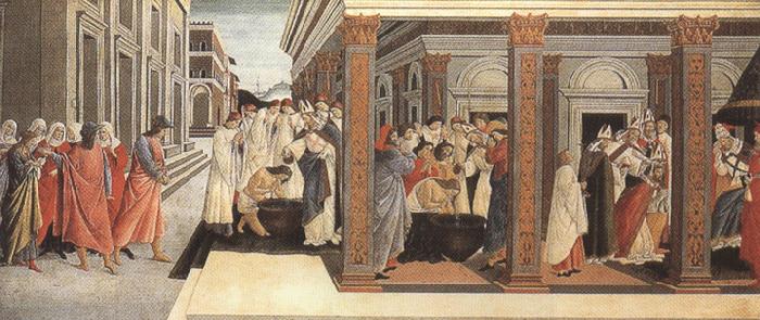 Sandro Botticelli Baptism,renunciation of marriage,appointment as bishop (mk36)